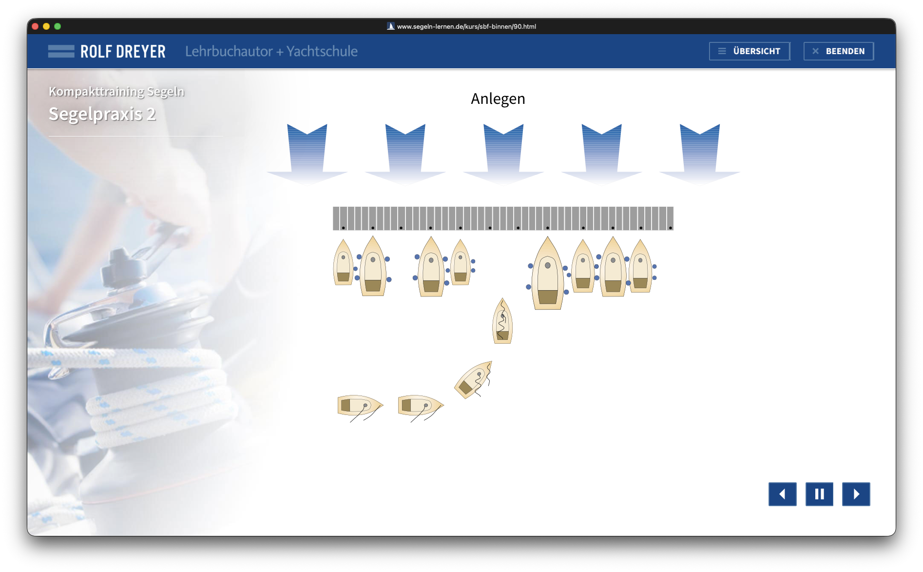 Online-Kurs: Animation zum Anlegen am Steg